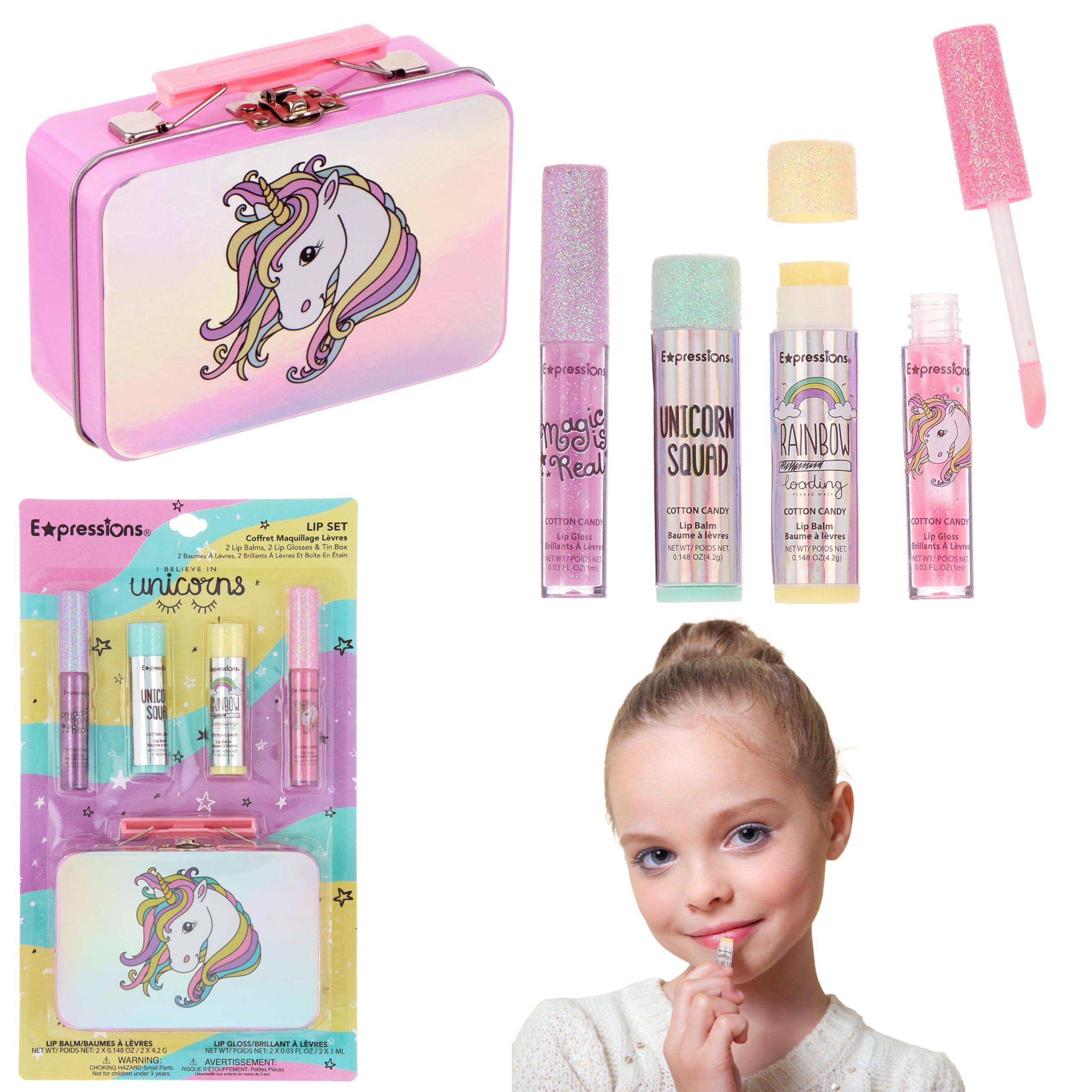 Amazon.com: EXPRESSIONS 5pc Cosmetics Lip Kit For Kids w/Lip